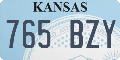 KS license plate 765BZY