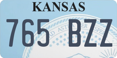 KS license plate 765BZZ