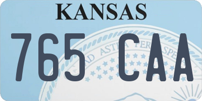 KS license plate 765CAA