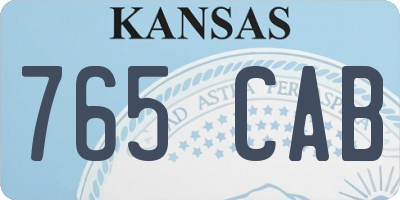 KS license plate 765CAB