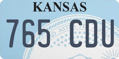 KS license plate 765CDU