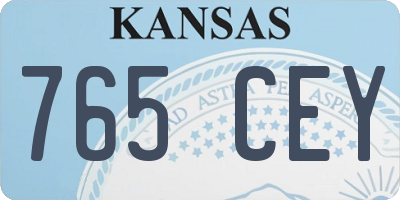 KS license plate 765CEY