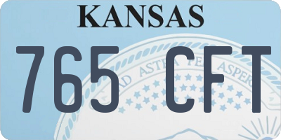 KS license plate 765CFT