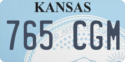 KS license plate 765CGM