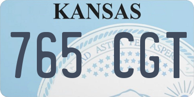 KS license plate 765CGT