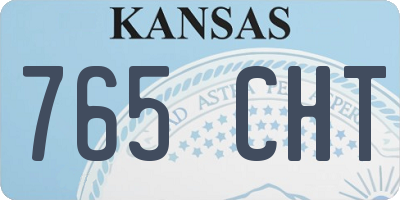 KS license plate 765CHT