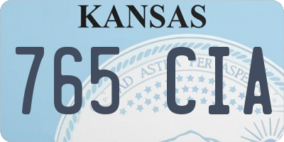 KS license plate 765CIA