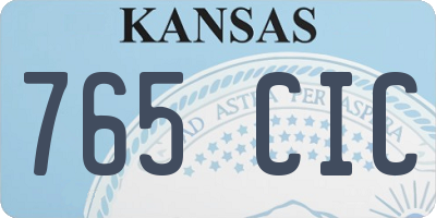 KS license plate 765CIC