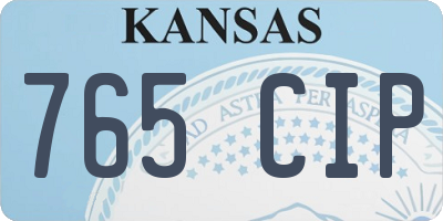 KS license plate 765CIP