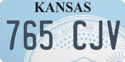 KS license plate 765CJV