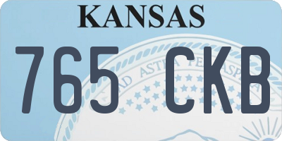 KS license plate 765CKB