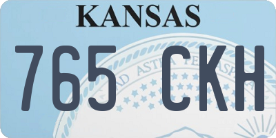 KS license plate 765CKH