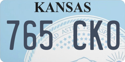 KS license plate 765CKO