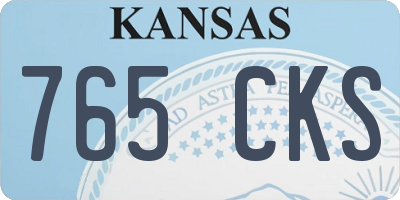 KS license plate 765CKS