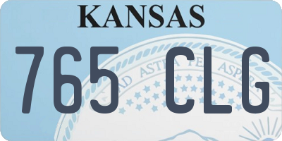 KS license plate 765CLG