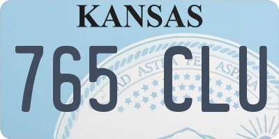 KS license plate 765CLU