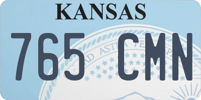 KS license plate 765CMN