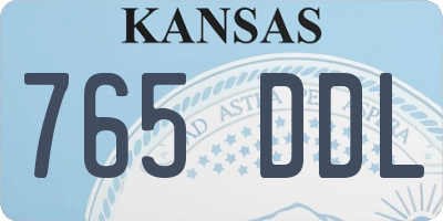 KS license plate 765DDL