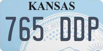 KS license plate 765DDP