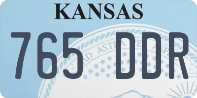 KS license plate 765DDR