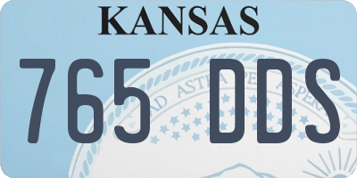 KS license plate 765DDS