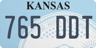 KS license plate 765DDT