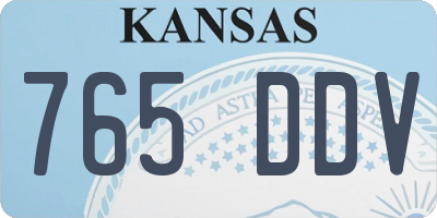 KS license plate 765DDV