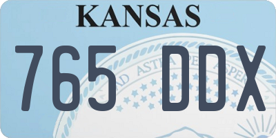 KS license plate 765DDX