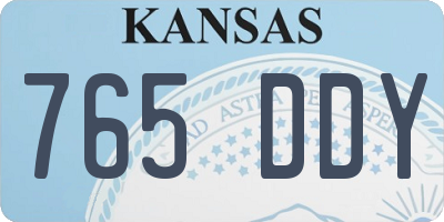 KS license plate 765DDY