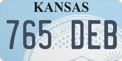 KS license plate 765DEB