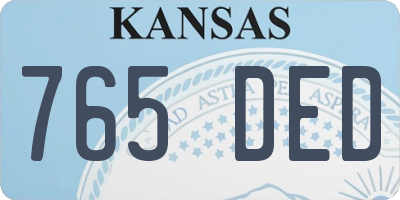 KS license plate 765DED