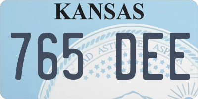 KS license plate 765DEE
