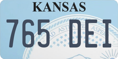 KS license plate 765DEI