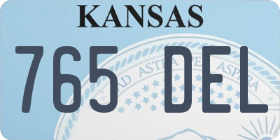 KS license plate 765DEL