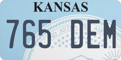 KS license plate 765DEM