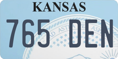 KS license plate 765DEN