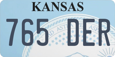 KS license plate 765DER