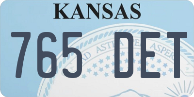 KS license plate 765DET