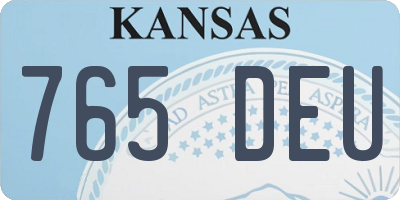 KS license plate 765DEU
