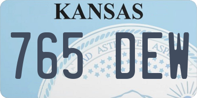 KS license plate 765DEW