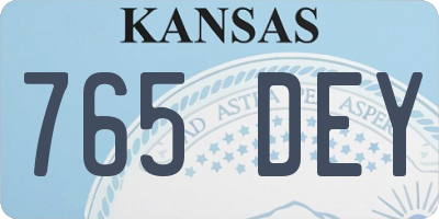 KS license plate 765DEY