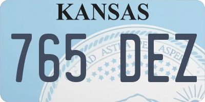 KS license plate 765DEZ