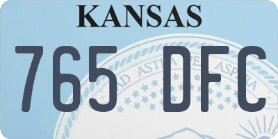 KS license plate 765DFC