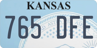 KS license plate 765DFE