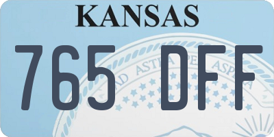 KS license plate 765DFF