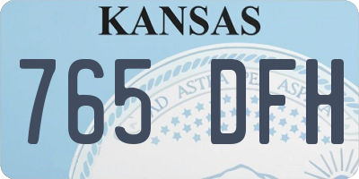 KS license plate 765DFH