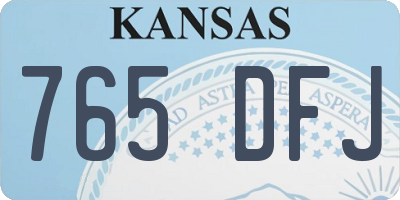 KS license plate 765DFJ