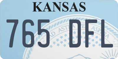KS license plate 765DFL