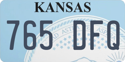 KS license plate 765DFQ