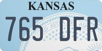 KS license plate 765DFR